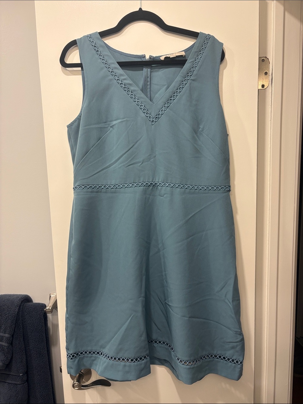 LOFT Teal-Blue V-Neck Dress